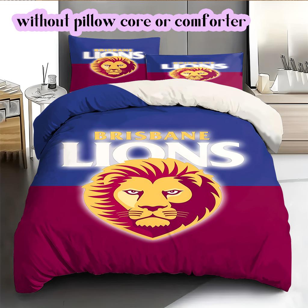 football Logo Pattern Bedding Quilt Set Quilt Cover Pillowcase Home Decoration Birthday Gift (1*duvet cover+ 2*pillowcase, without core)