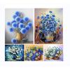 5D DIY Diamond Painting Blue Cornflower Cross Stitch Kit Full Circle Embroidery Floral Mosaic Picture Rhinestones