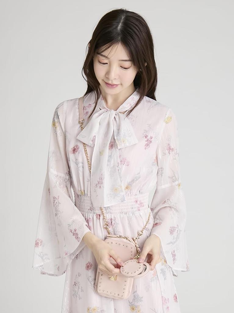 Selford Beaded Studs Slide Mirror Custom Charm CWGG255528 LPNK Free Size [Ryutan] Women's