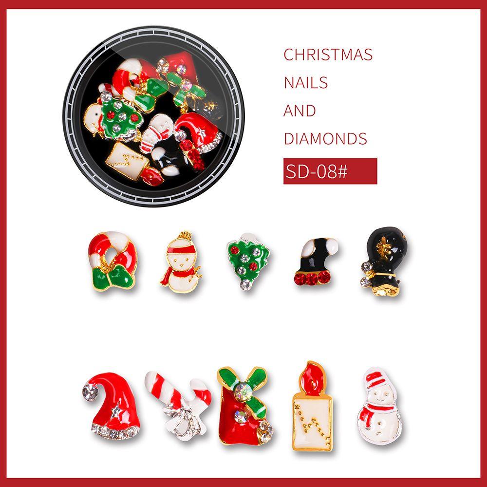 Xmas Tree Santa Manicure Decor Nail Art Decoration Nail Supplies Jewelry Christmas Nail Rhinestone