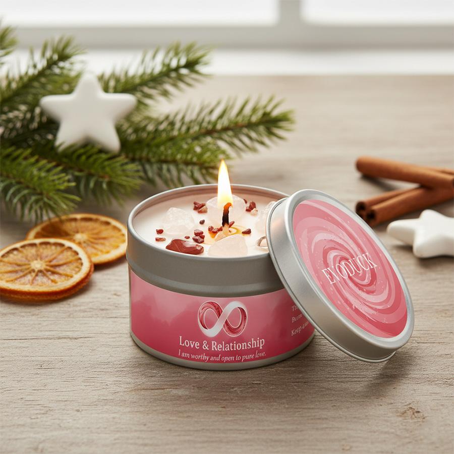 Ароматические свечи-3 унции, Аромат лаванды и ромашки с целебными кристаллами, Отлично подходят для праздничных подарков на Рождество/Хэллоуин и для домашнего декора