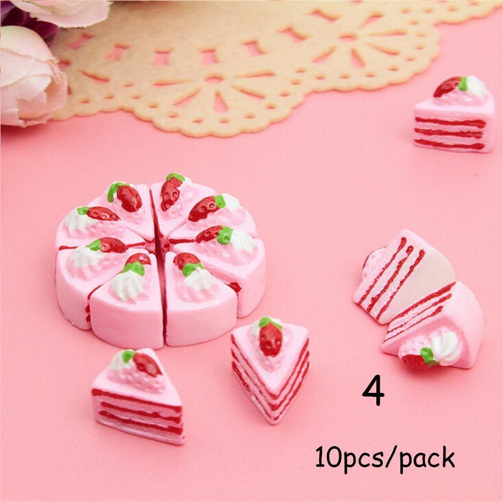10pcs/lot Cute Artificial Decorative DIY Craft Toy Miniature Food DollHouse Cake Ornament