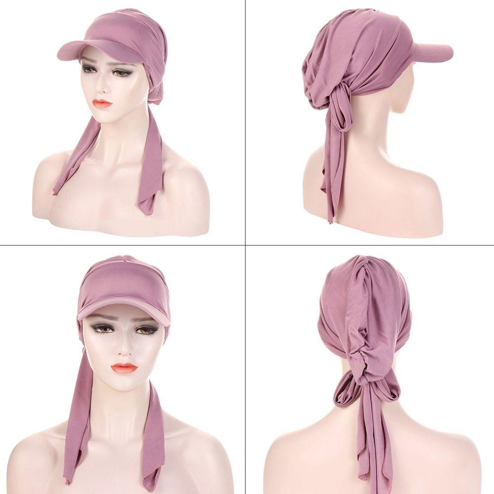 Fashion Headscarf Sunscreen Wrap Caps Muslim Hijab Turban Hat Head Wrap