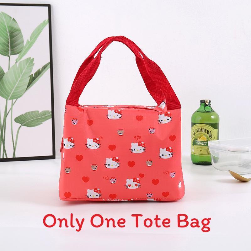 Kuromi Waterproof Cartoon Lunch Bag With Insulated Design For School And Office Use