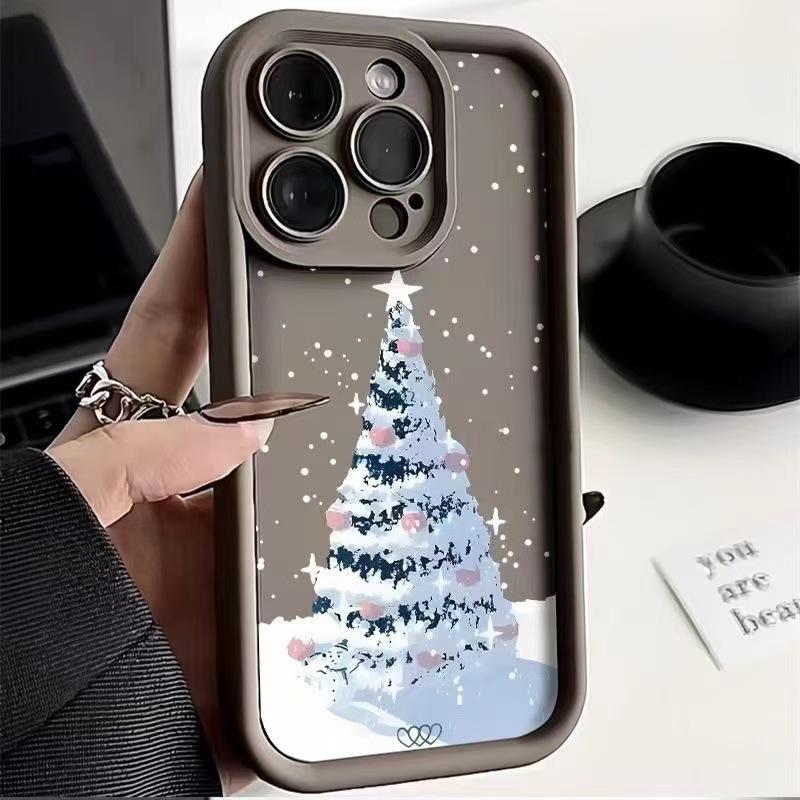 Рождественская елка подходит для чехла на мобильный телефон iphone16promax Apple 15 противоударный 14 европейский и американский стиль 13pro/12 новая модель