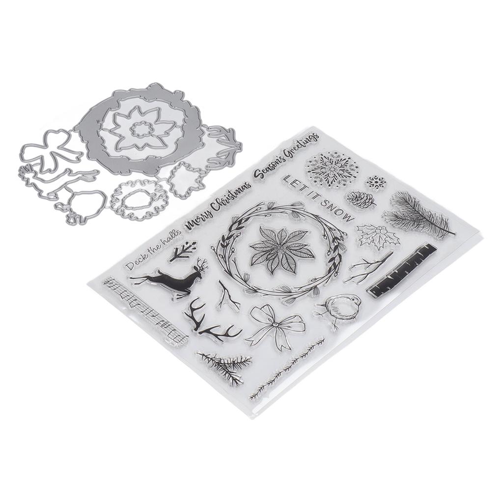 Рождественский олень Снежинка Прозрачные штампы Прозрачные штампы для фотоальбомов Дневников Поздравительных открыток