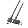 Elecom HDMI Cable 1m L-shaped Left-facing Soft High Speed ??4K2K(30Hz) [HIGH SPEED with ETHERNET Certified] Black CAC-HD14EYL10BK