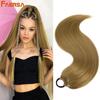 Ponytail For Women Synthetic Hair Extensions Long Straight False Horse Tails Fake Hairpiece 24 Inch For White Black Woman High Temperature Fiber