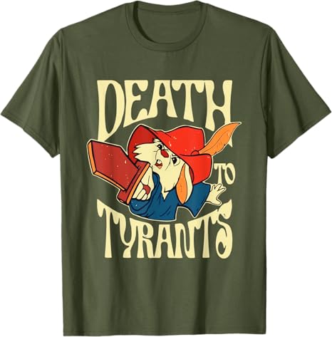Retro Rabbit Death To Tyrants Vintage 90s Funny Quote TShirt Retro Style Street Saying Tee Novelty Gift Short Sleeve Blouses