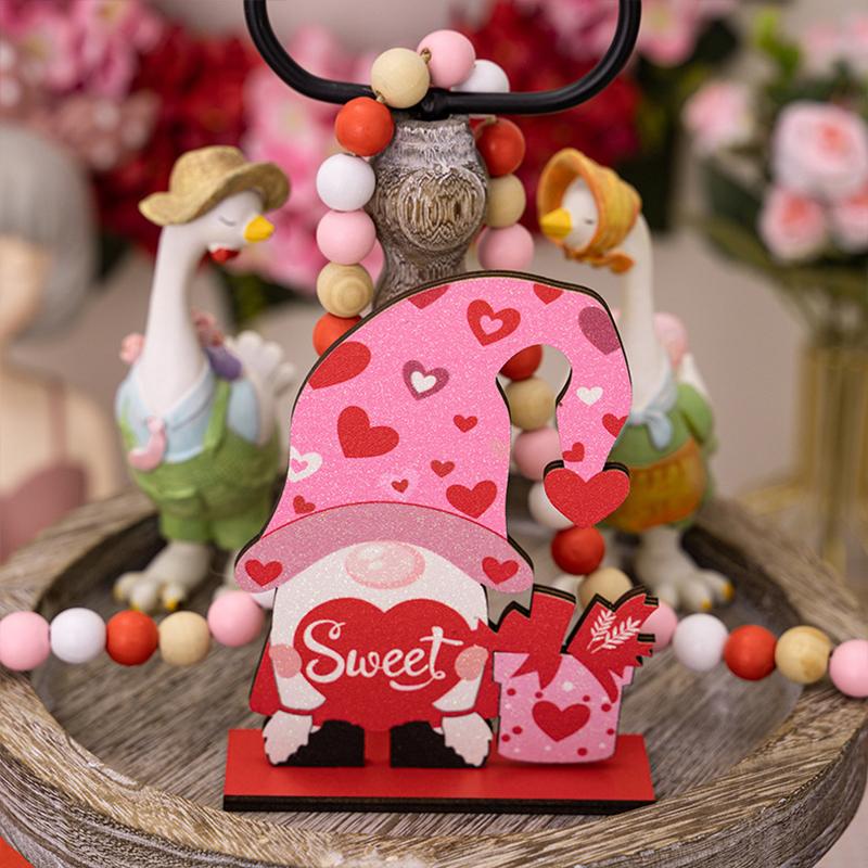 Valentine's Day Heart-shaped Pattern Creative Gift Decorative Cartoon Old Man DIY Wood Ornament Decorations