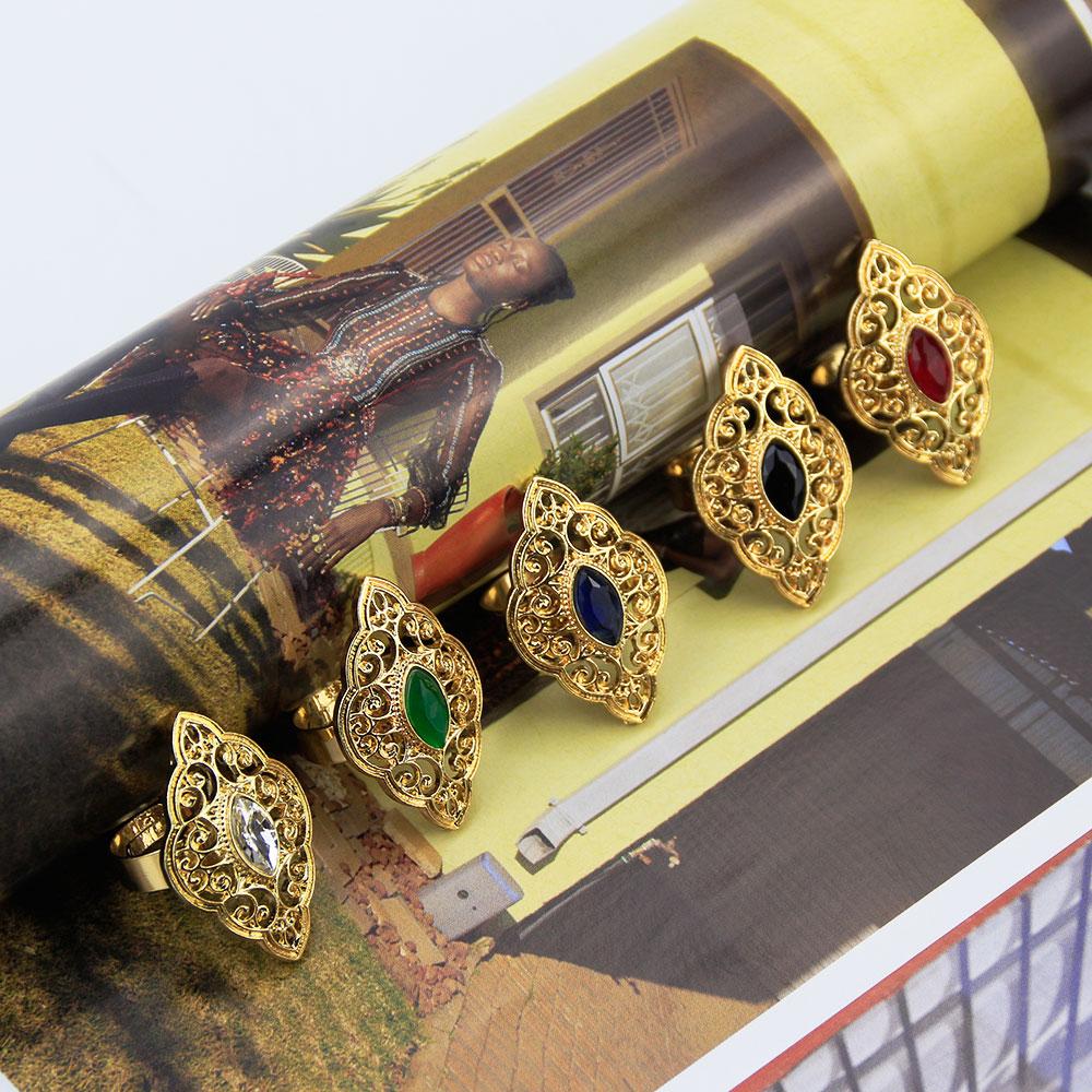 Элегантное золотого цвета кольцо в стиле арабески для женщин, открывающееся кольцо в стиле бохо, свадебные украшения с кристаллами, подарок невесты 2023