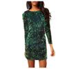 Spring Autumn Temperament Sequins Bodycon Evening Mini Dress Women Long Sleeve Backless Slim Robe Vestidos