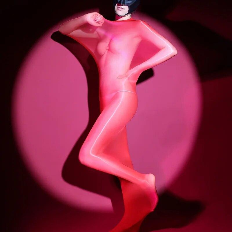 Масляные блестящие боди, ультратонкое прозрачное нижнее белье, глянцевые чулки для тела, женское сексуальное женское белье