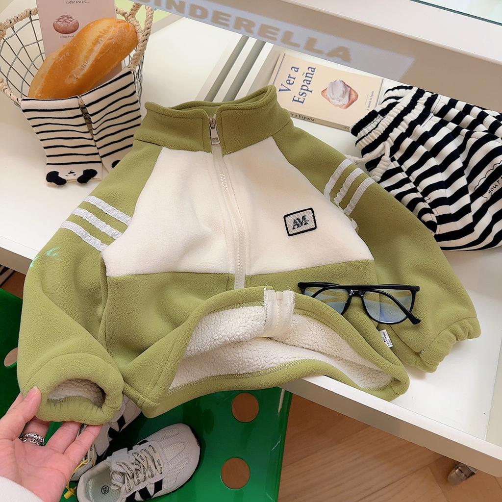 Children's Autumn and Winter Jackets, Thickened Fleece and Children's Clothing, Boys and Girls' Thickened Tops and Coats