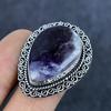 Кольцо из стерлингового серебра 925 пробы с натуральным шевронным аметистом, размер 8 N5F67