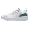 Li Ning Xian Chu Leather Trendy Casual Lightweight Breathable Low-Top Skate Shoes Men Sneakers White Blue AGCR315-1