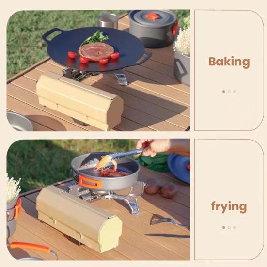 Camping Gas Stove Flame Intensity Adjustable Wind-proof Portable Travel Use Picnic Burner 2600W Folding Stove
