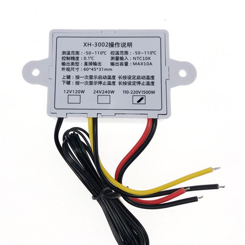XH-3002 12 В 24 В 110-220 В Профессиональный цифровой светодиодный регулятор температуры 10А термостат-регулятор