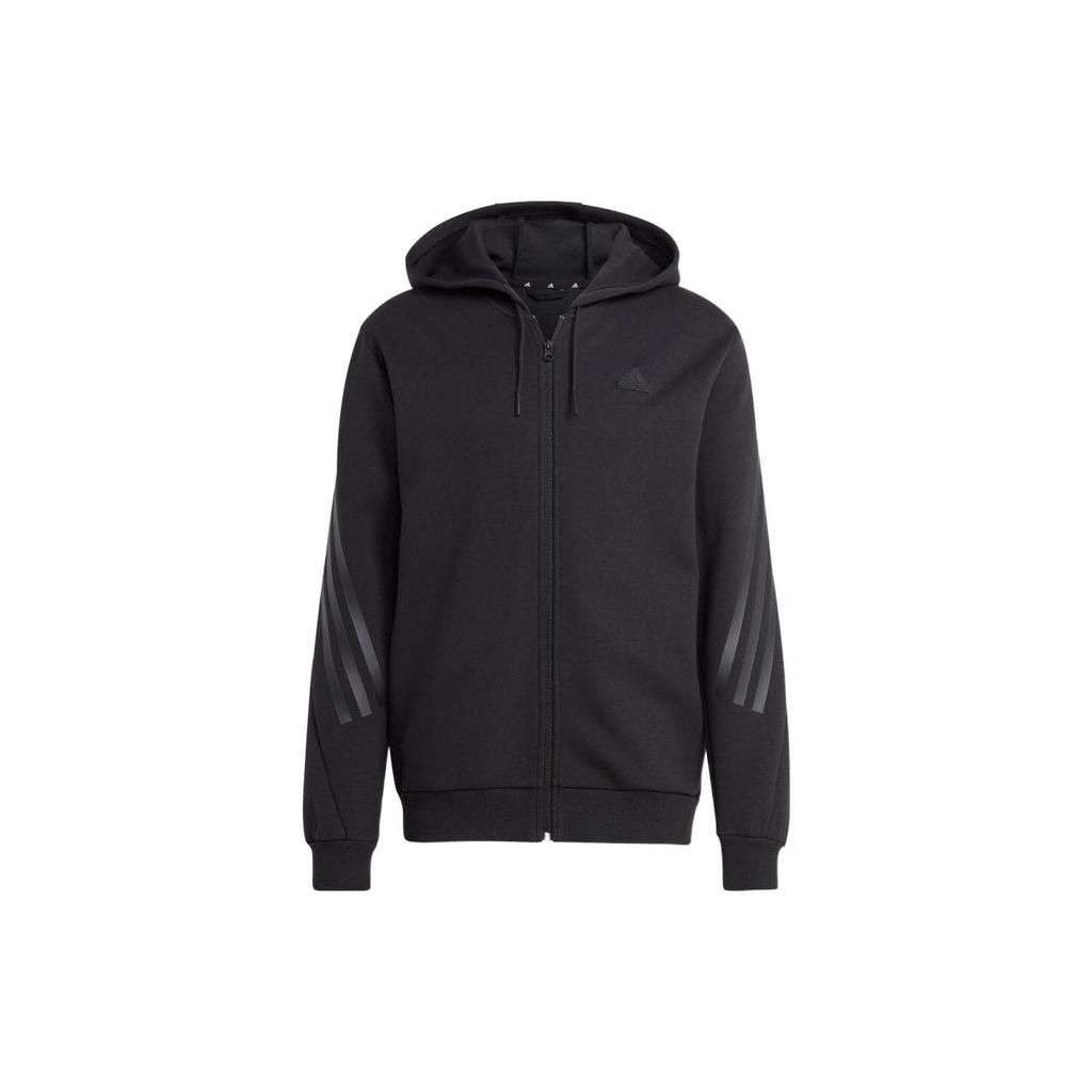 Adidas Толстовка с капюшоном на молнии с однотонным логотипом, мужская, черная IC8261