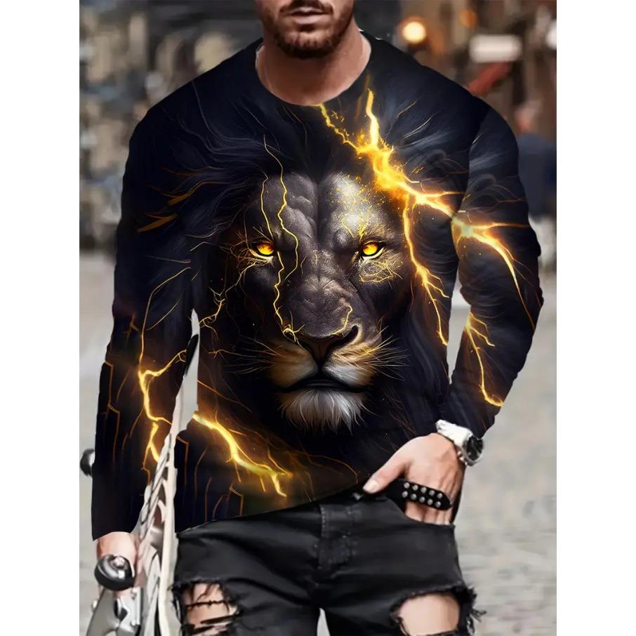 Женская футболка с круглым вырезом, длинным рукавом и 3D-принтом