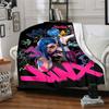 1Pc Jinx Urban Fantasy Artwork Blanket Soft Throw Blanket For Home Bedroom Bed Sofa Travel Office Solid Christmas Blanket