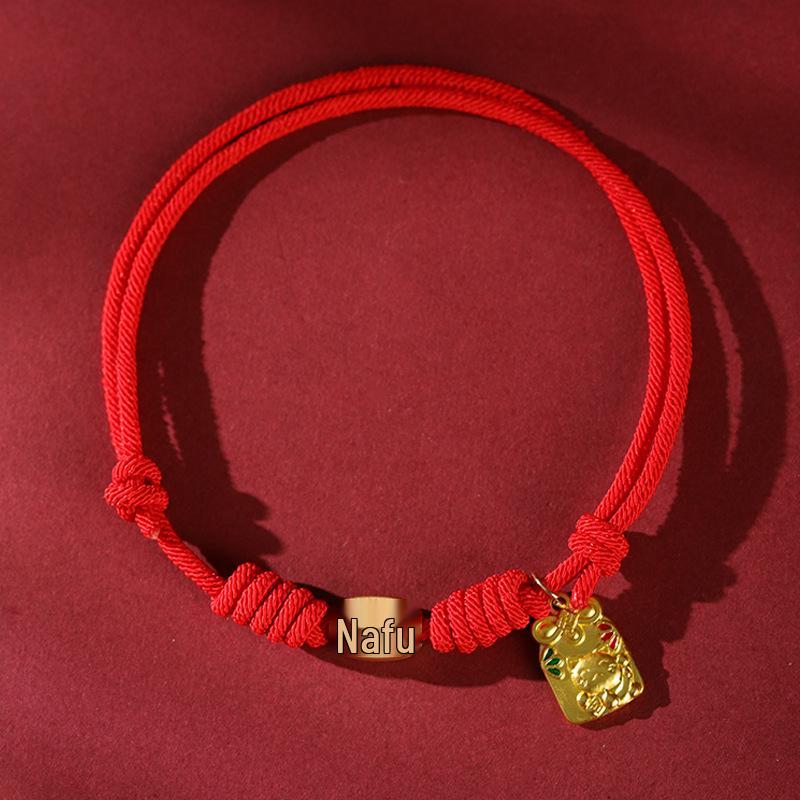 Ожерелье для питомца из красной веревки ручной работы: Привлекайте Богатство и Удачу для Кошек и Собак