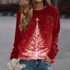 Женский модный повседневный свитшот с длинным рукавом и рождественским принтом на шее