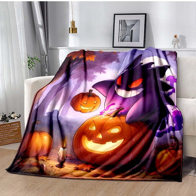 P-Pokemon G-Gengar Print Blanket Warm Soft Comfortable Home Travel Blanket Sofa Bedding Camping RV Blanket Luxury Gift Potdemiel