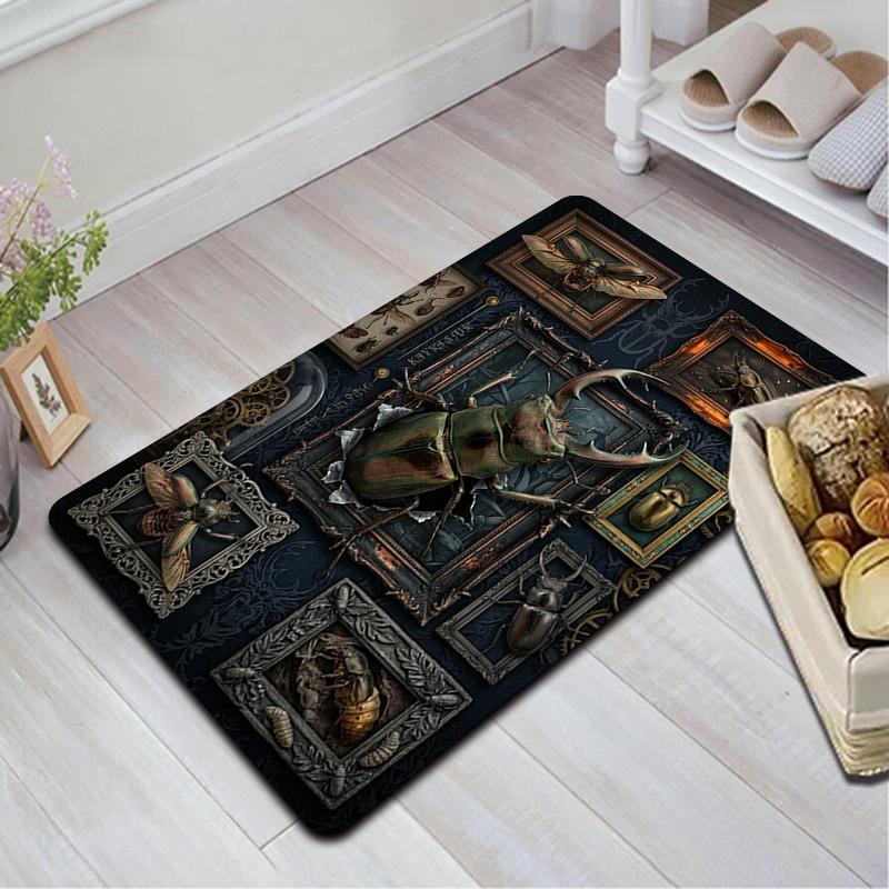 Insect Collection Pattern Rug Floor Mat for Living Room or Bedroom Soft and Comfortable Carpet a Gift for Birthday and Holiday.
