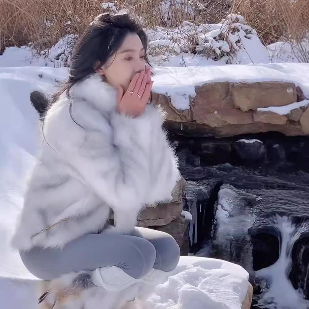 Женская зимняя шуба, короткий меховой топ, новая имитация лисьего меха, зимний топ