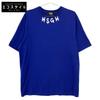 3240MM96 Blue Cotton Logo T-Shirt Tops L blueUsed