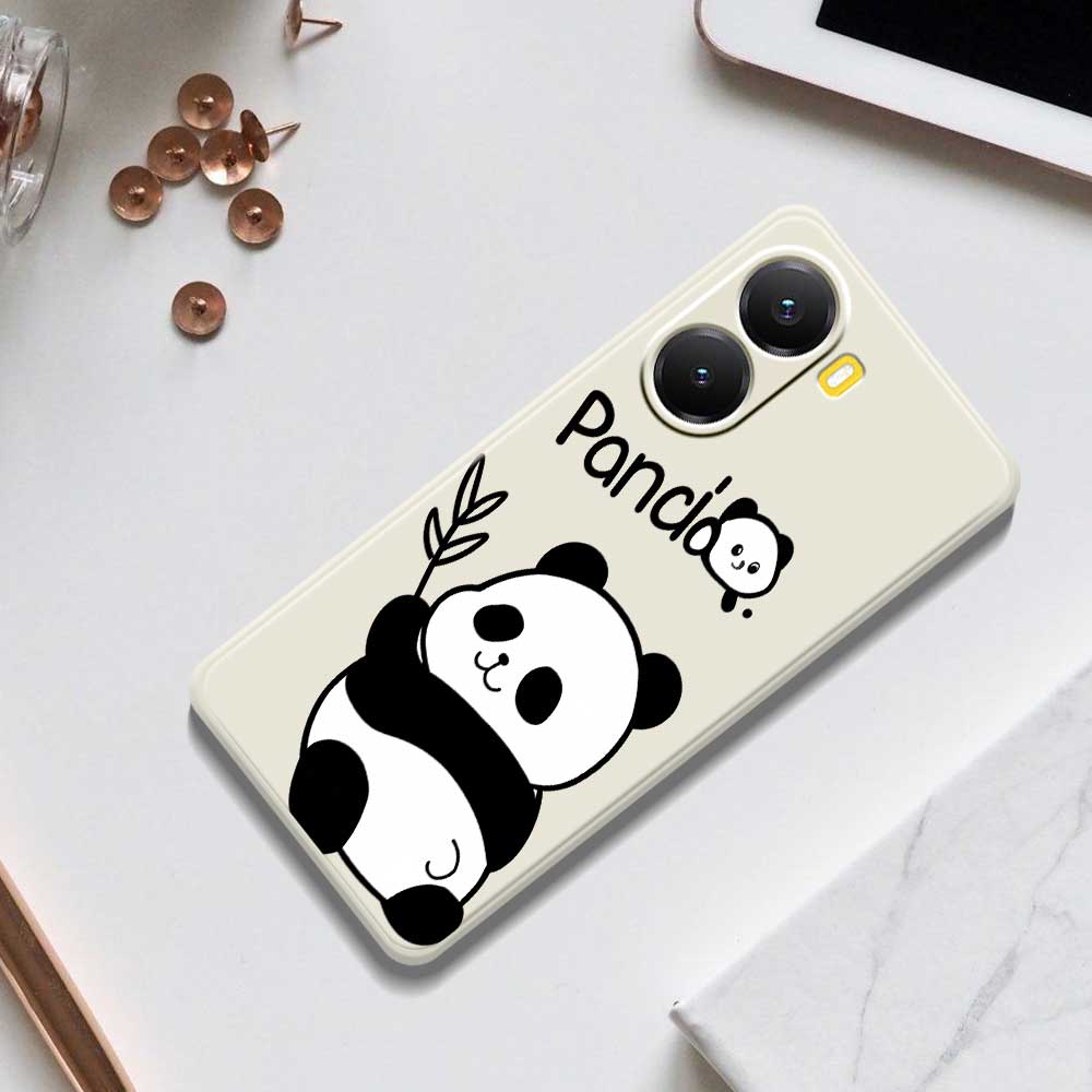 For Xiaomi Redmi Turbo 4 5G/Poco X7 Pro 5G Case Panda Pattern Printing Straight Edge TPU Phone Back Cover