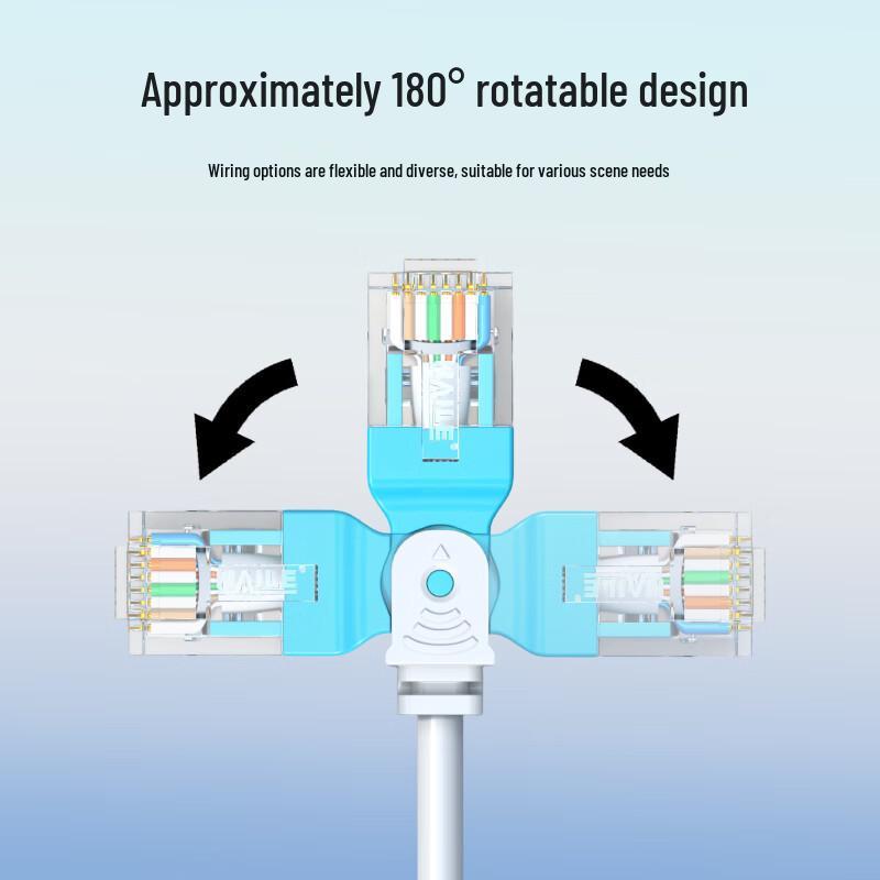HAILE 90° L-Shaped Cat 6 Gigabit Copper Network Cable