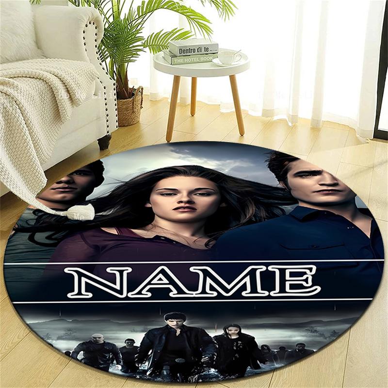 Personalized T-Twilight Round Chair Office Rug - Perfect for Mat, Office Chair & More - Ideal Gift for Birthdays and Holidays