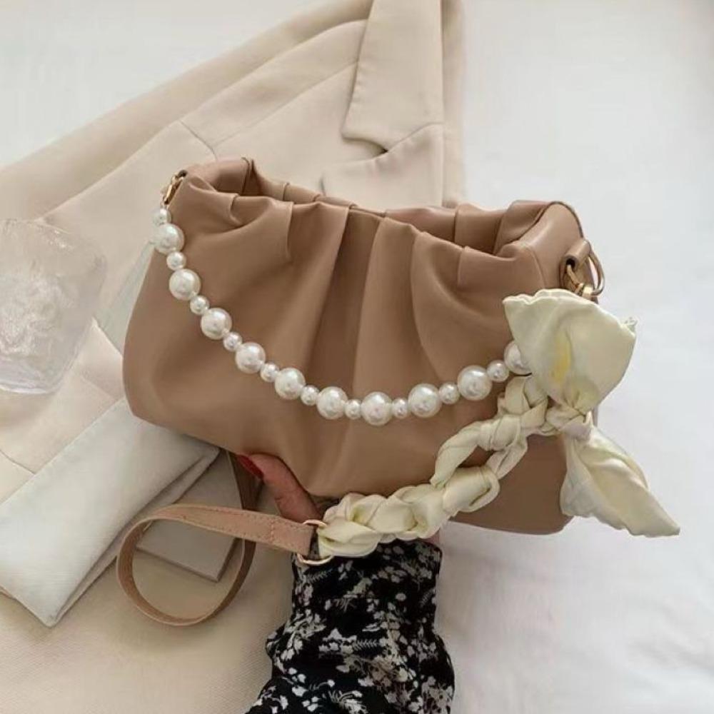 Korean Luxury Crossbody Bag Small Women's Handbags Portable Pearl Shoulder Bag Purses