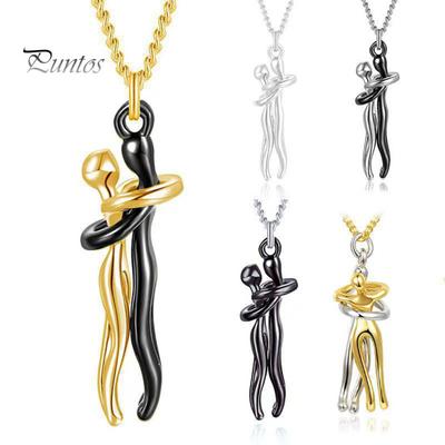 Ожерелье для пары, обнимающая фигурку, статуя любви, прочное ожерелье для него и ее в подарок