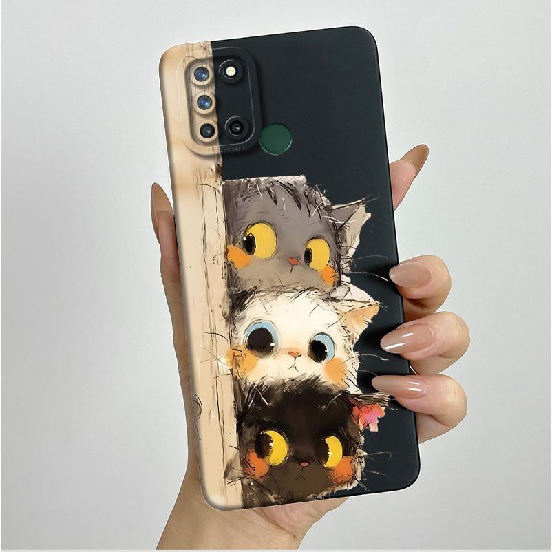 Phone Case For Realme 7I RMX2103 C17 Shockproof Case For Realme C17 Pretty Flowers Liquid Soft Silicone Back Cover Bumper Fundas
