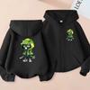 2026 New Style Children's Sporty Zippered Hooded Sweatshirt Casual Jacket with Cartoon Lizard Pattern for Ages 3 to 12