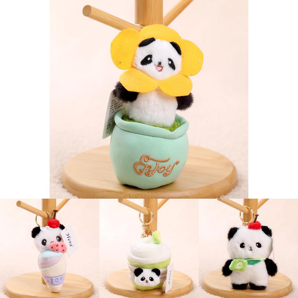 Panda Cake Plush Doll With Pp Cotton Filling For Birthday Gift And Collection