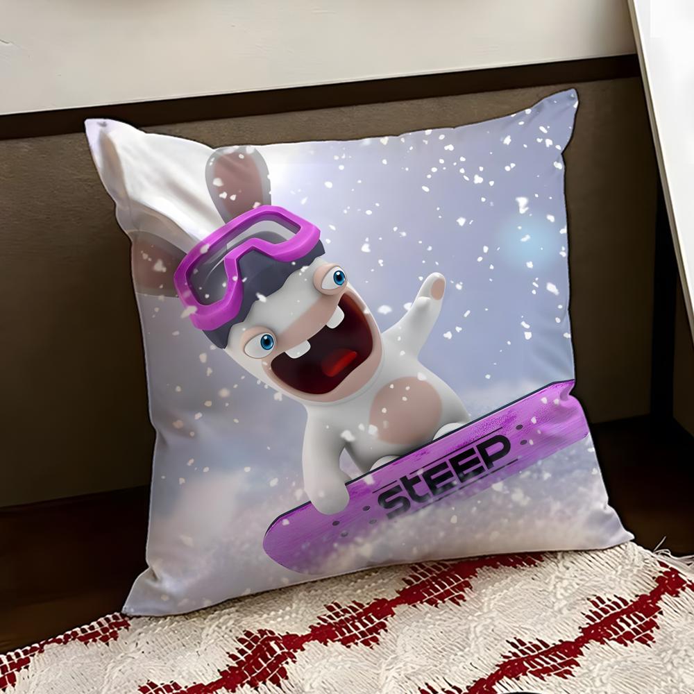 RRabbids IInvasion Cushion Cover Reversible Soft Durable Pillow Cover Home  Car MultiScene Use for Daily Comfort