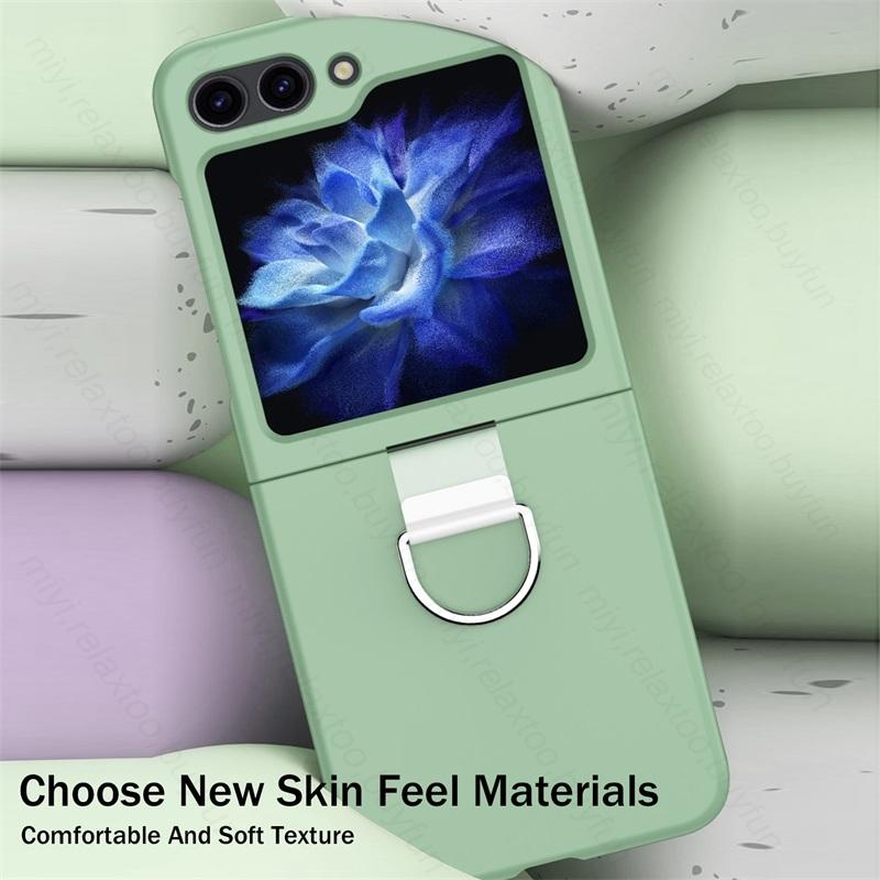 Кожаный чехол ярких цветов с держателем-подставкой для Samsung Z Flip6 Flip 5 4 5G, жесткий защитный чехол для ПК