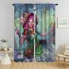 Female Elf Blackout Curtains for Camera Partition Home Interior Curtains 2 Pieces Halloween Decoration Curtain for Room 2 Panel