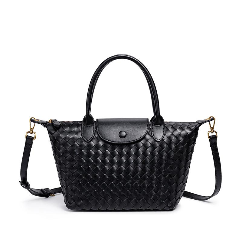 Новая плетеная сумка-пельмень Ручная плетеная сумка Большая вместимость для поездок на работу Универсальная портативная сумка-мессенджер