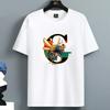 Summer For Men's 100% Cotton Casual Loose Fit Large Letter Print Round Neck Short Sleeved T-shi