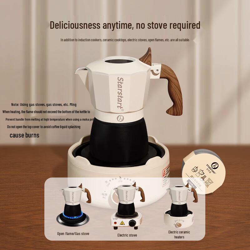 STAR-START 3-Cup Mocha Pot & Grinder Coffee Gift Set