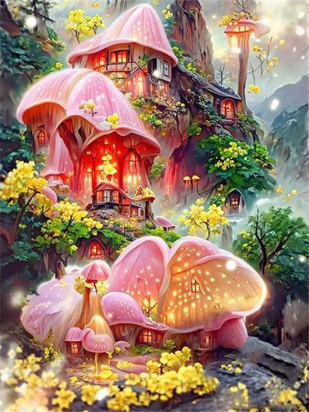 Набор для алмазной живописи «Цветочная фантазия» Полный квадратный круглый вышитый мозаичный дом Пейзаж Домашний декор