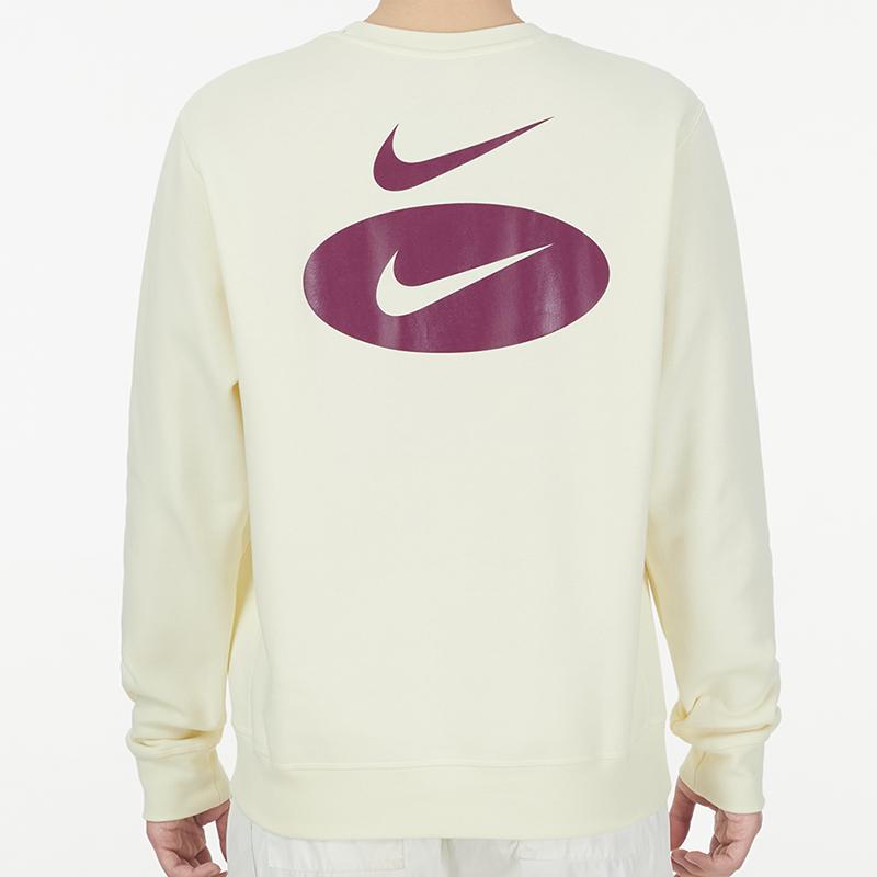 Nike Толстовка с вышитым логотипом, мужская толстовка цвета слоновой кости-белая DM5461-113