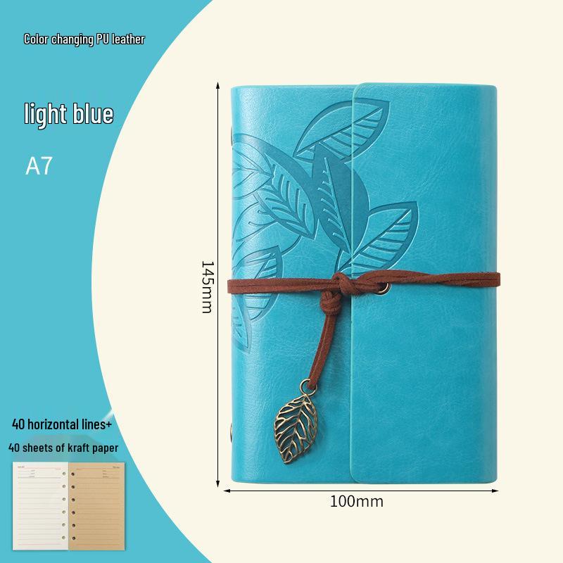 Retro Leaf Ring-Bound Travel Journal Notebook