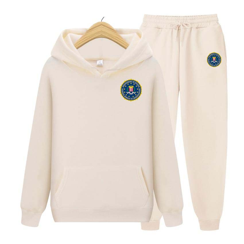 Комплект из двух предметов ФБР с принтом для мужчин и женщин толстовки спортивные костюмы брюки для бега толстая теплая одежда для мужчин