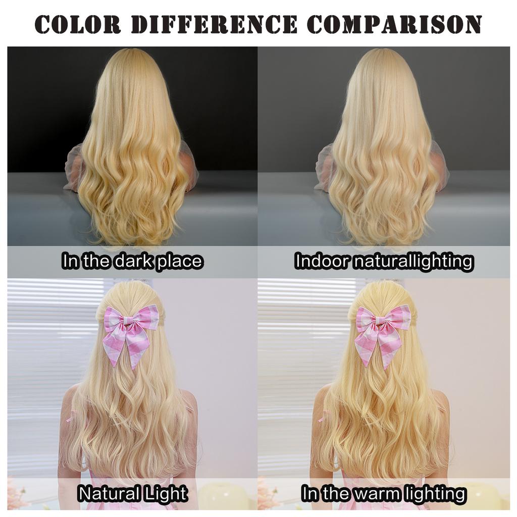 Professional  WIGS Barbie Wig Long Blonde Wigs for Women Daily Party Loose Synthetic Body Wave Hair Wig for Girls Halloween Cosplay